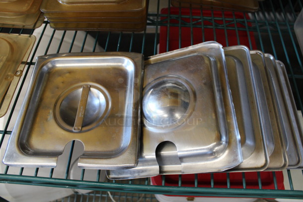 6 Stainless Steel 1/6 Size Drop In Bin Lids. 6 Times Your Bid!