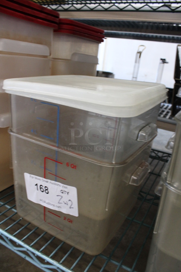 2 Clear Poly Bins w/ 2 Lids. 9x9x7. 2 Times Your Bid! - Image 2 of 3