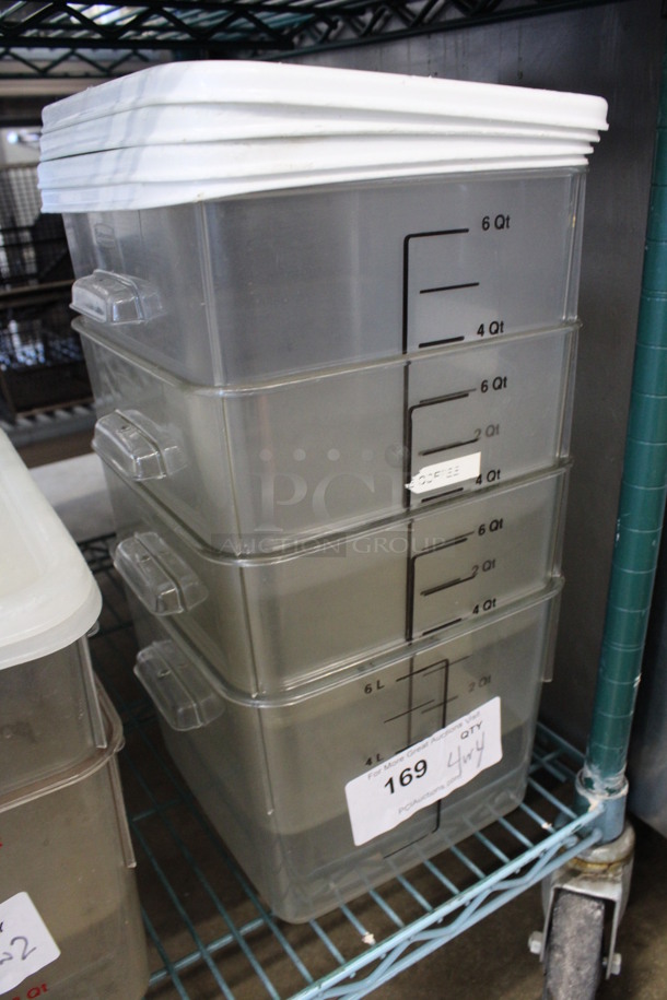 4 Clear Poly Bins w/ 2 Lids. 9x9x7. 4 Times Your Bid! - Image 2 of 3