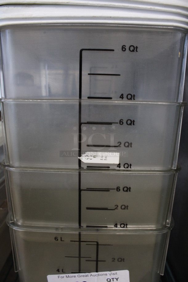 4 Clear Poly Bins w/ 2 Lids. 9x9x7. 4 Times Your Bid! - Image 3 of 3