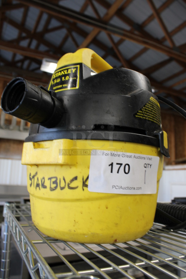 Stanley Yellow and Black Poly Vacuum Cleaner. 9x9x12. Tested and Working! - Image 1 of 3