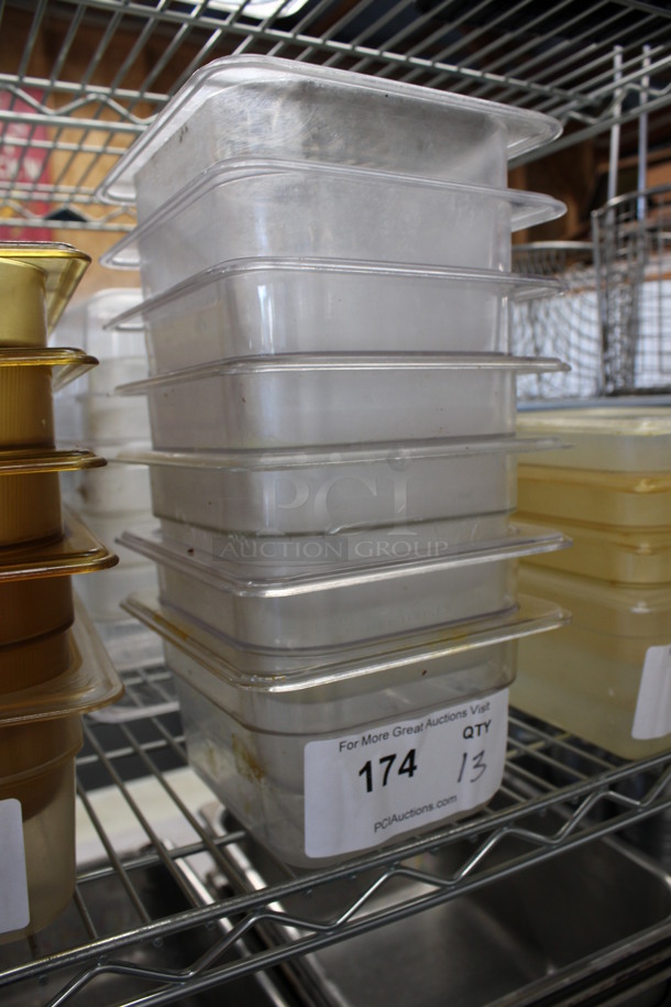 13 Clear Poly 1/6 Size Drop In Bins. 1/6x4. 13 Times Your Bid! - Image 2 of 3