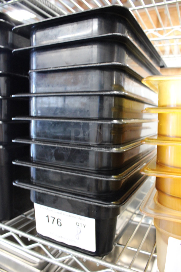 8 Black Poly 1/3 Size Drop In Bins. 1/3x4. 8 Times Your Bid! - Image 2 of 3