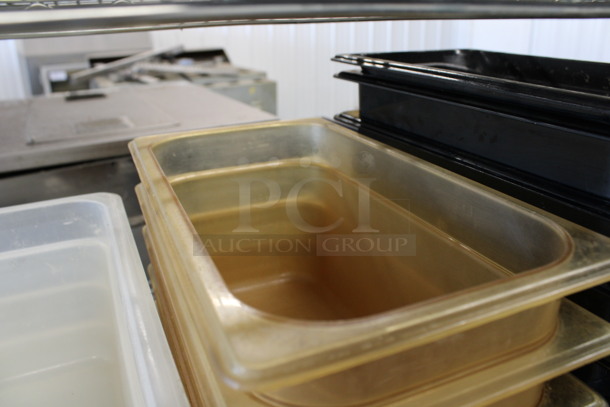 5 Amber Colored Poly 1/3 Size Drop In Bins. 1/3x6. 5 Times Your Bid! - Image 3 of 3