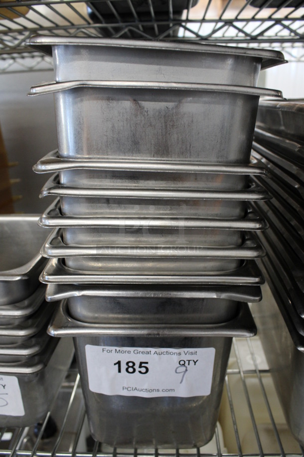 9 Stainless Steel 1/6 Size Drop In Bins. 1/6x6. 9 Times Your Bid! - Image 1 of 3
