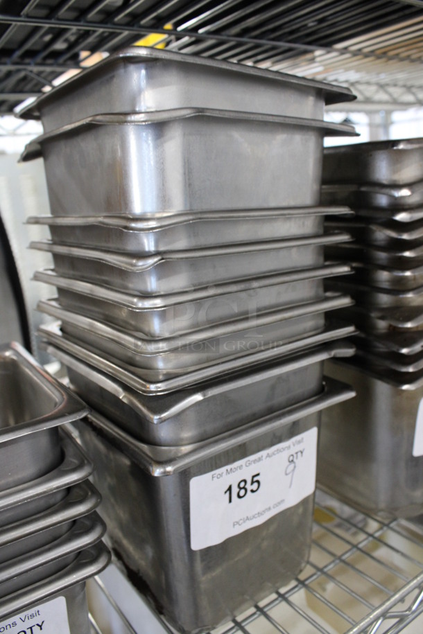 9 Stainless Steel 1/6 Size Drop In Bins. 1/6x6. 9 Times Your Bid! - Image 2 of 3