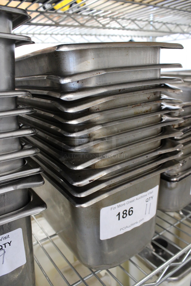 11 Stainless Steel 1/3 Size Drop In Bins. 1/3x6. 11 Times Your Bid! - Image 3 of 4