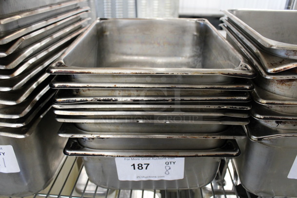 8 Stainless Steel 1/2 Size Drop In Bins. 1/2x4. 8 Times Your Bid!
