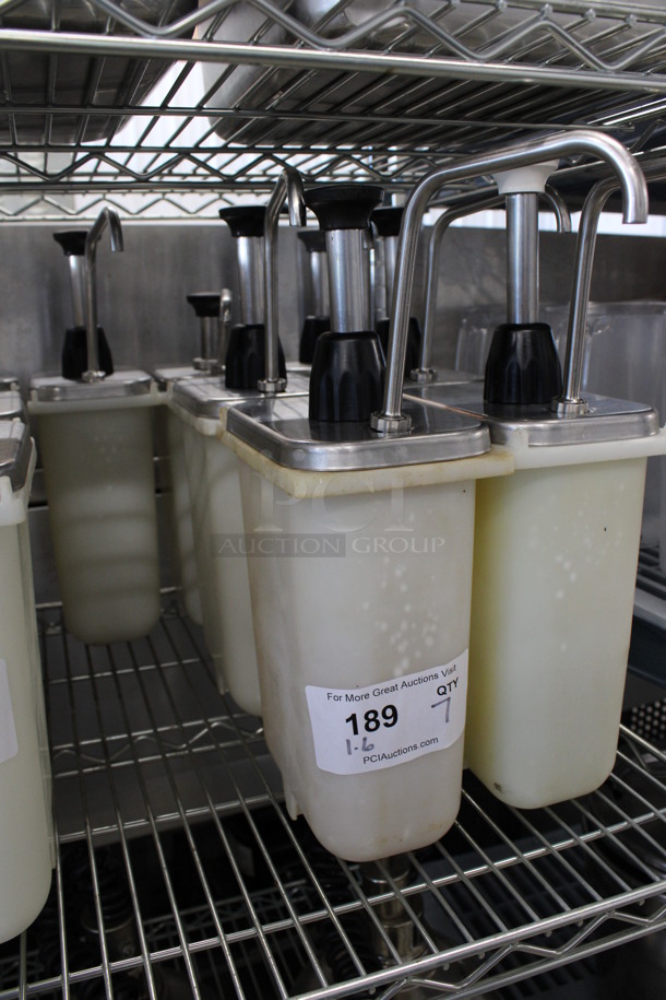 7 Poly Bins w/ Metal Pump Tops. Includes 4.5x7.5x15. 7 Times Your Bid! - Image 3 of 4