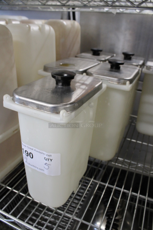 5 Poly Bins w/ Metal Tops. 4.5x7.5x11. 5 Times Your Bid! - Image 2 of 3