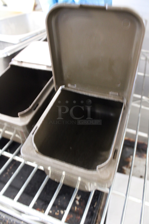 6 Brown Bins; 3 Have Lids. 3.5x7.5x4.5. 6 Times Your Bid! - Image 4 of 4