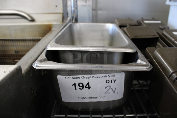2 Stainless Steel Drop In Bins. 1/4x4, 1/3x4. 2 Times Your Bid! - Image 1 of 3
