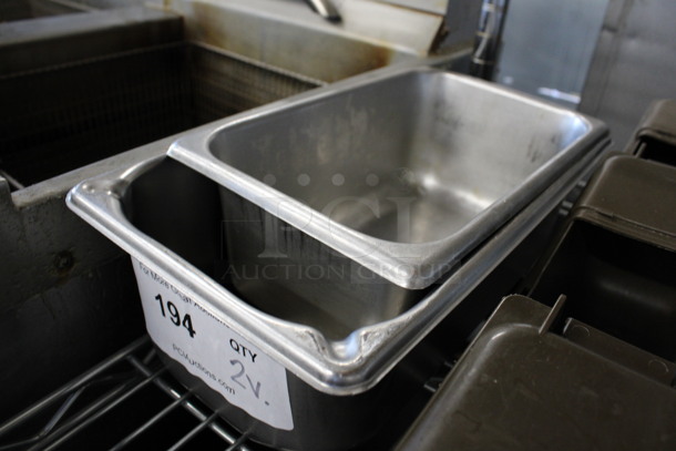 2 Stainless Steel Drop In Bins. 1/4x4, 1/3x4. 2 Times Your Bid! - Image 2 of 3
