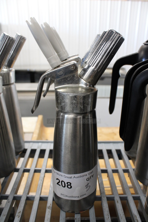 3 Stainless Steel Whipped Cream Dispensers. 5x3x12. 3 Times Your Bid! - Image 1 of 3