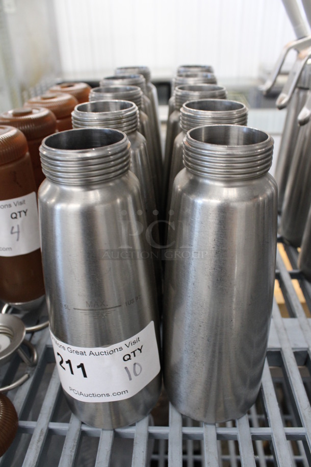 10 Stainless Steel Bottom Pieces to Whipped Cream Dispensers. 3x3x8. 10 Times Your Bid!