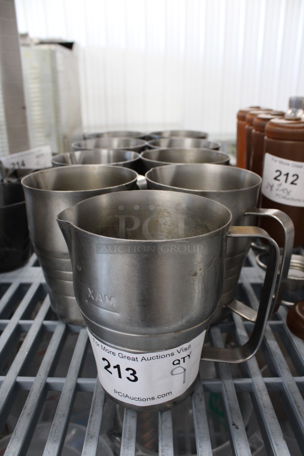 9 Metal Pitchers. 6x4x5.5. 9 Times Your Bid! - Image 1 of 3