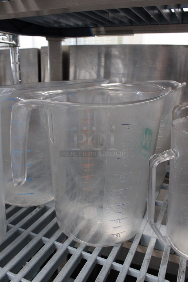 7 Various Poly Clear Pitchers. Includes 9.5x7x9.5. 7 Times Your Bid! - Image 3 of 4