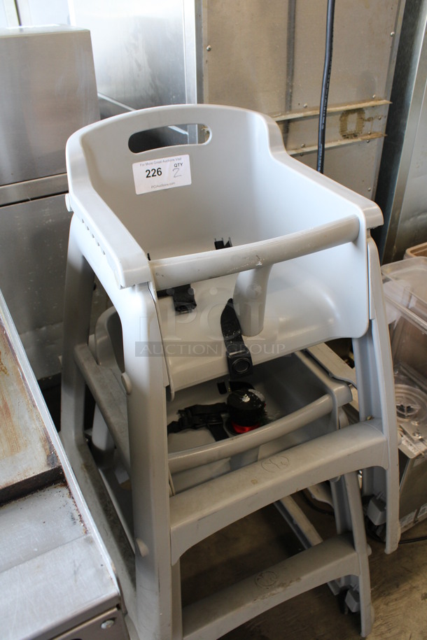2 Gray Poly High Chairs on Casters. 22x23x30. 2 Times Your Bid! - Image 2 of 3