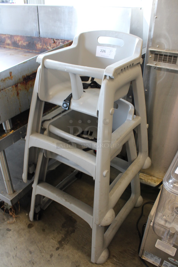 2 Gray Poly High Chairs on Casters. 22x23x30. 2 Times Your Bid! - Image 3 of 3