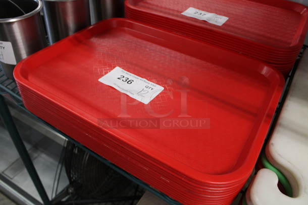 12 Red Poly Trays. 16.5x12x1. 12 Times Your Bid! - Image 2 of 2