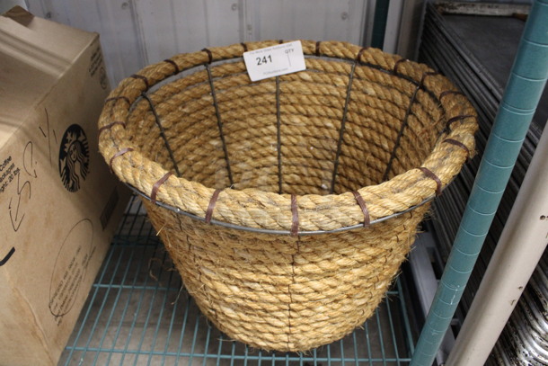 Rope and Metal Basket. 19x19x12