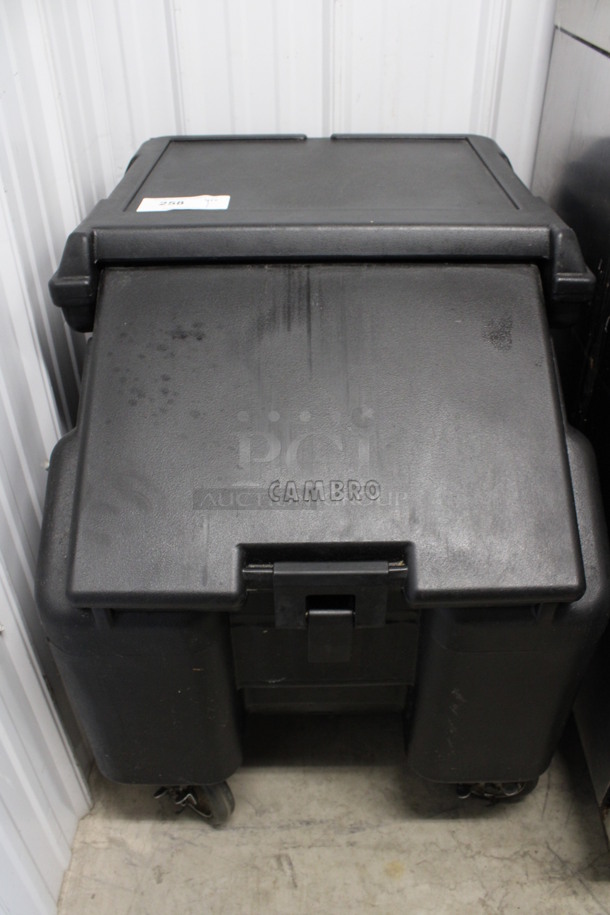 Cambro Black Poly Portable Ice Bin on Commercial Casters. 23x29x29
