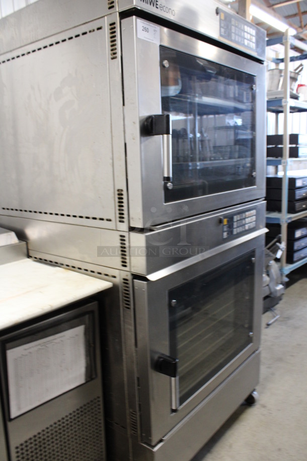 2 BEAUTIFUL! MIWE Model EC 10.1826 Stainless Steel Commercial Electric Powered Econo Convection Oven w/ View Through Doors and Metal Oven Racks on Commercial Casters. 208 Volts, 3 Phase. 35.5x36x73.5. 2 Times Your Bid! - Image 4 of 8