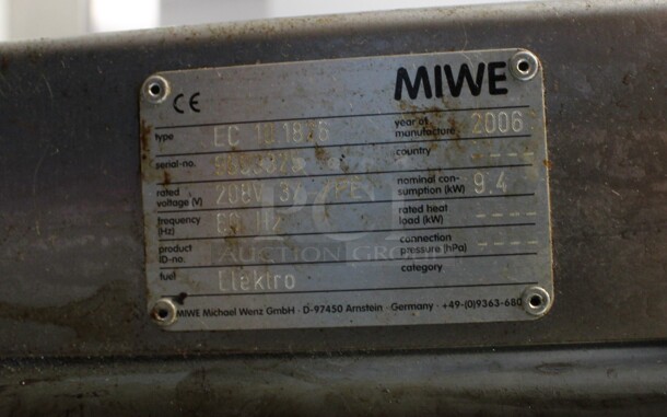 2 BEAUTIFUL! MIWE Model EC 10.1826 Stainless Steel Commercial Electric Powered Econo Convection Oven w/ View Through Doors and Metal Oven Racks on Commercial Casters. 208 Volts, 3 Phase. 35.5x36x73.5. 2 Times Your Bid! - Image 7 of 8
