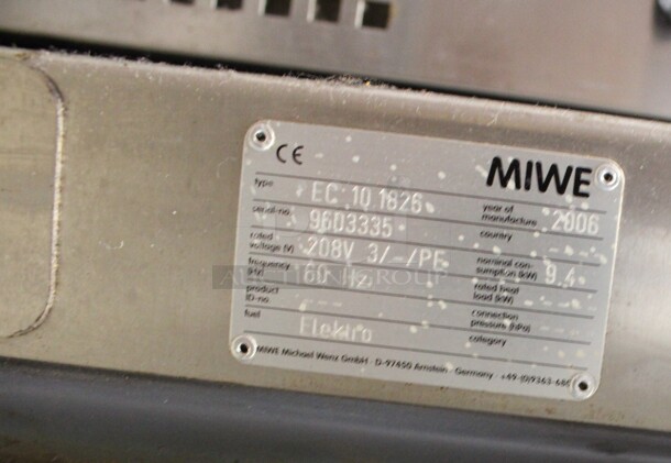 2 BEAUTIFUL! MIWE Model EC 10.1826 Stainless Steel Commercial Electric Powered Econo Convection Oven w/ View Through Doors and Metal Oven Racks on Commercial Casters. 208 Volts, 3 Phase. 35.5x36x73.5. 2 Times Your Bid! - Image 8 of 8