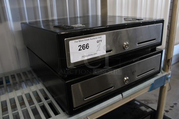 2 Black Metal Cash Drawers. 16x17x4.5. 2 Times Your Bid!  - Image 2 of 3