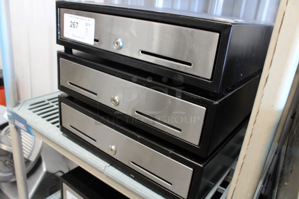 3 Black Metal Cash Drawers. 16x17x4.5. 3 Times Your Bid!  - Image 3 of 3