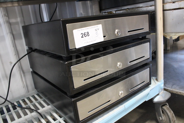 3 Black Metal Cash Drawers. 16x17x4.5. 3 Times Your Bid!  - Image 2 of 3