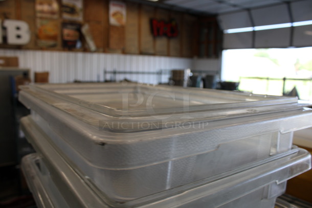 3 Clear Poly Bins w/ 1 Lid. 12x18x5.5, 12x18x9. 3 Times Your Bid! - Image 3 of 3