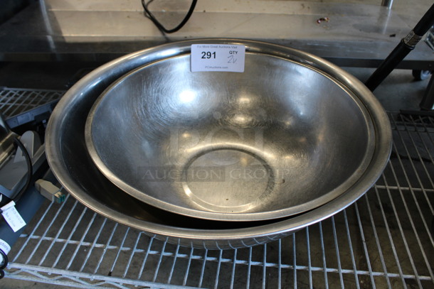 2 Various Metal Bowls. 19x19x6, 16x16x5.5. 2 Times Your Bid!