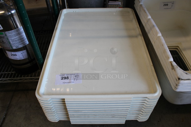 12 White Poly Dough Bin Lids. 18x26x1. 12 Times Your Bid!