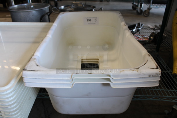 3 White Poly Bins. 16x26x8. 3 Times Your Bid!