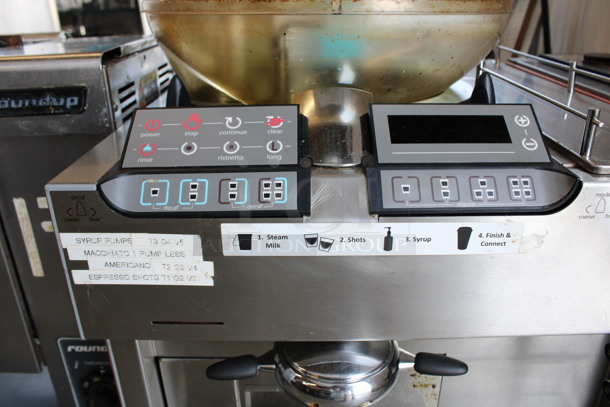 Mastrena Starbucks Stainless Steel Commercial Countertop Automatic Single Group Espresso Machine w/ Hopper and Steam Wand. 208 Volts, 1 Phase. 21x24x26 - Image 5 of 7