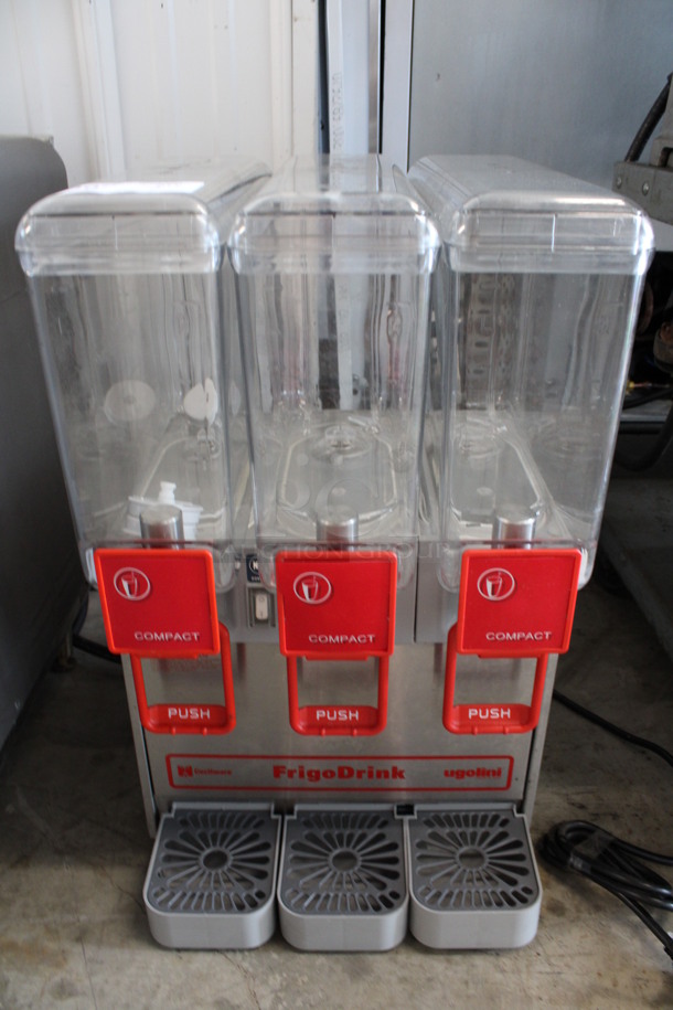 Ugolini Model 8/3 UL Stainless Steel Commercial Countertop 3 Hopper Refrigerated Beverage Machine w/ Drip Trays. 115 Volts, 1 Phase. 15x16x24. Tested and Working! - Image 1 of 7