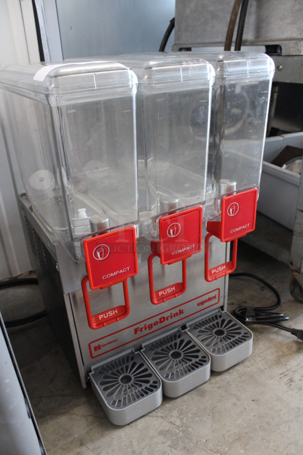Ugolini Model 8/3 UL Stainless Steel Commercial Countertop 3 Hopper Refrigerated Beverage Machine w/ Drip Trays. 115 Volts, 1 Phase. 15x16x24. Tested and Working! - Image 3 of 7
