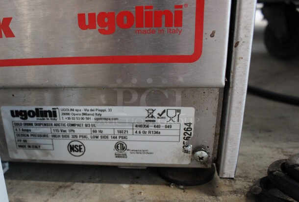 Ugolini Model 8/3 UL Stainless Steel Commercial Countertop 3 Hopper Refrigerated Beverage Machine w/ Drip Trays. 115 Volts, 1 Phase. 15x16x24. Tested and Working! - Image 5 of 7