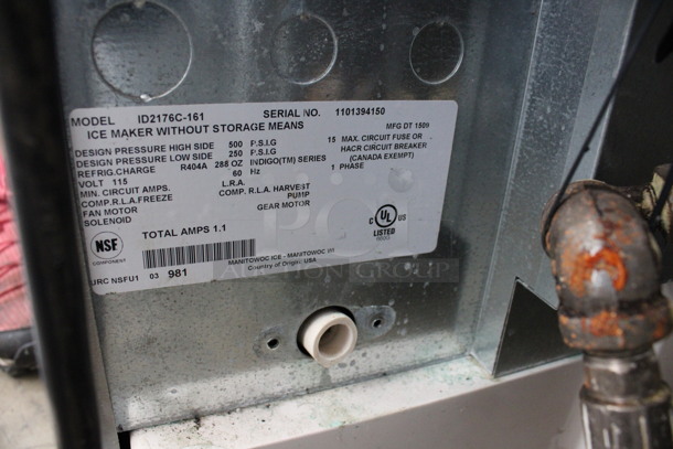 2015 Manitowoc Model ID2176C-161 Stainless Steel Commercial Remote Cooled Ice Head Machine. Does Not Come w/ Remote Condenser. 115 Volts, 1 Phase. 30x25x29 - Image 4 of 5