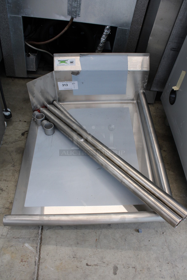 BRAND NEW! Regency Stainless Steel Commercial Right Side Clean Side Dishwasher Table. Comes w/ 2 Legs. 24x30x11, Legs 34" - Image 1 of 3