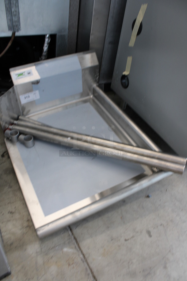 BRAND NEW! Regency Stainless Steel Commercial Right Side Clean Side Dishwasher Table. Comes w/ 2 Legs. 24x30x11, Legs 34" - Image 2 of 3