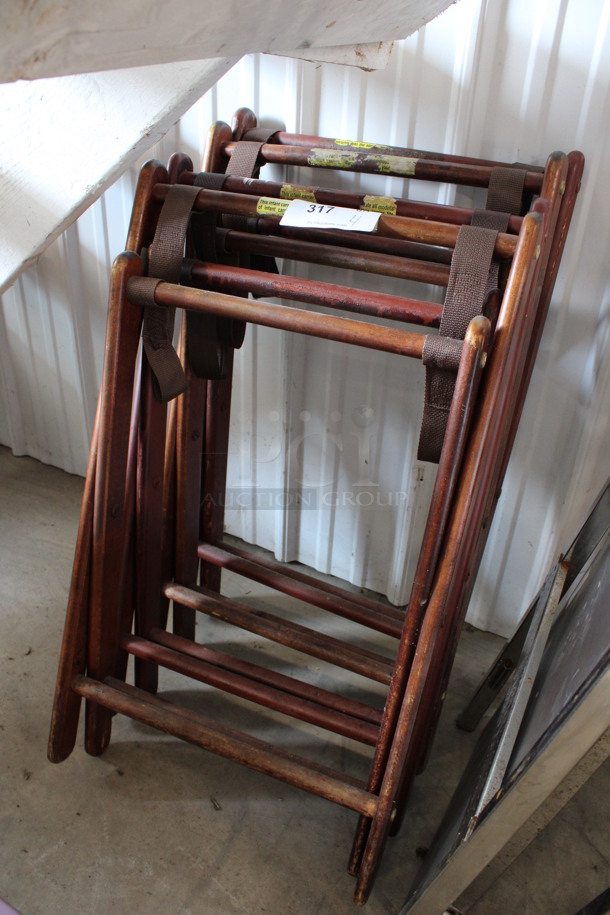 4 Wooden Serving Tray Stands. 18x6x32. 4 Times Your Bid!
