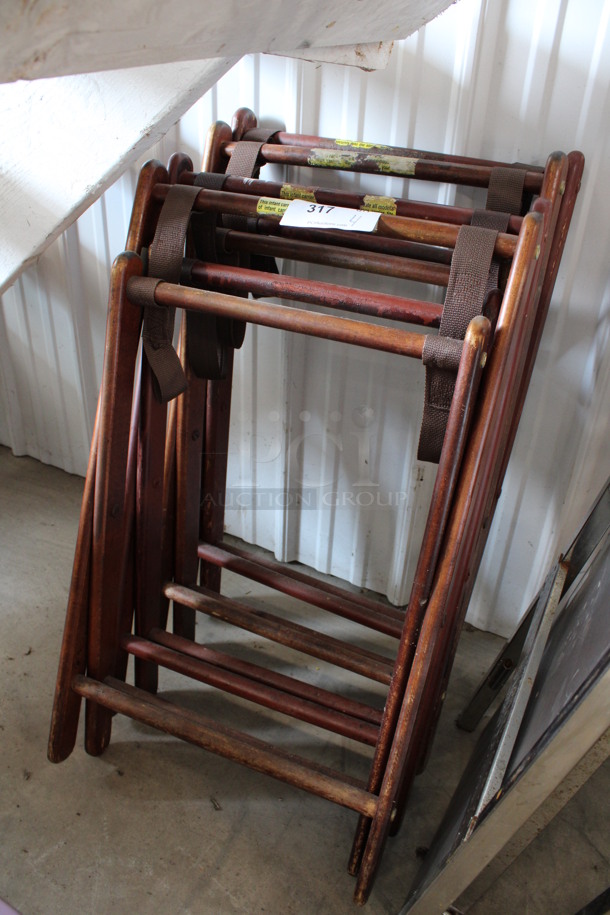 4 Wooden Serving Tray Stands. 18x6x32. 4 Times Your Bid! - Image 1 of 3