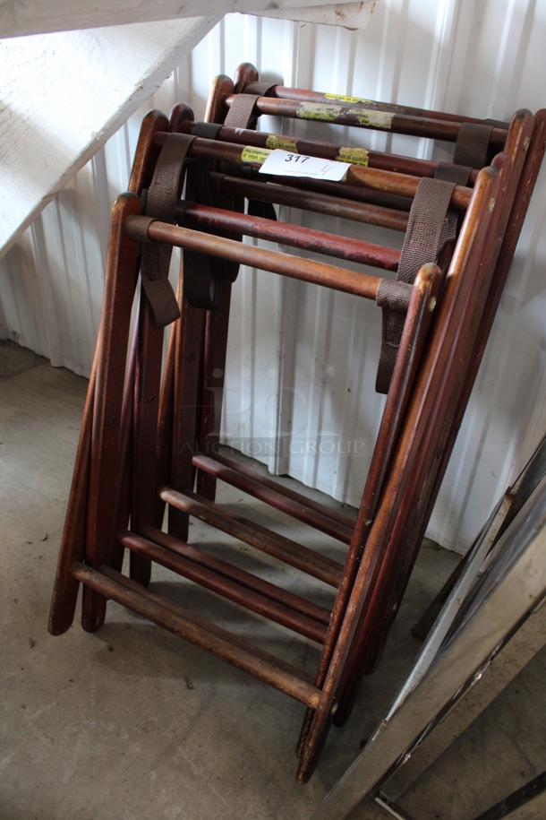 4 Wooden Serving Tray Stands. 18x6x32. 4 Times Your Bid! - Image 2 of 3