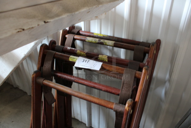 4 Wooden Serving Tray Stands. 18x6x32. 4 Times Your Bid! - Image 3 of 3