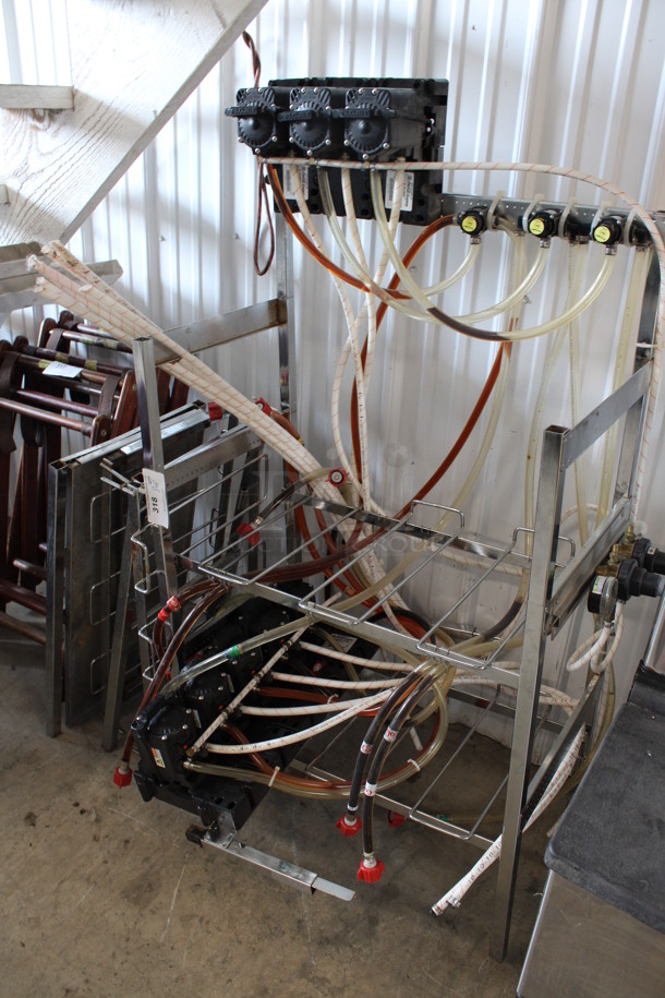 8 Soda Pumps on Chrome Finish Soda Rack. 32x17x55. 8 Times Your Bid! - Image 2 of 4