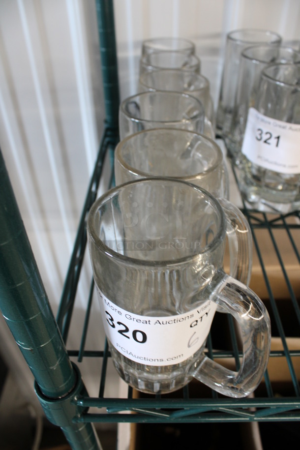 6 Glass Mugs. 4.5x3x5.5. 6 Times Your Bid! - Image 2 of 2