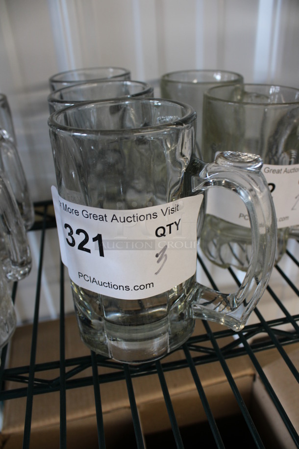 3 Glass Mugs. 4.5x3x6. 3 Times Your Bid!